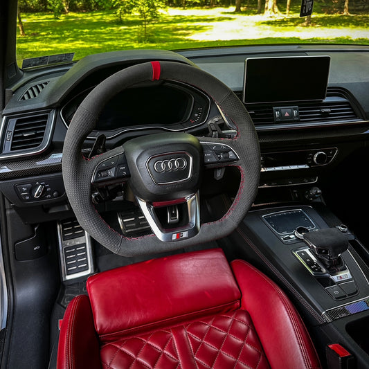 Audi B9 Steering Wheel Hand Stitched Alcantara Kit