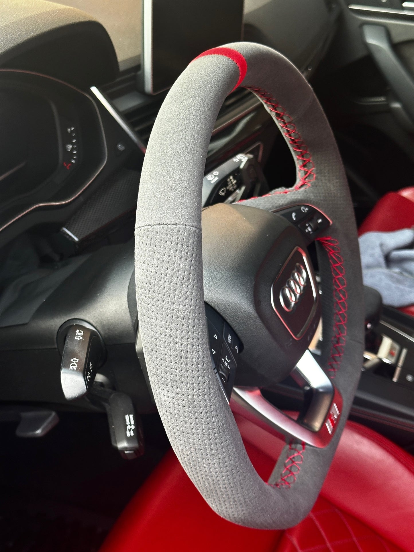 Audi B9 Steering Wheel Hand Stitched Alcantara Kit